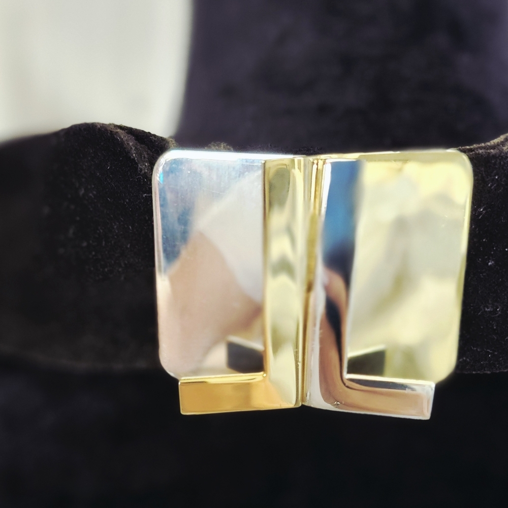 LANVIN Vintage, exquisite Belt with Two-Tone Buckle